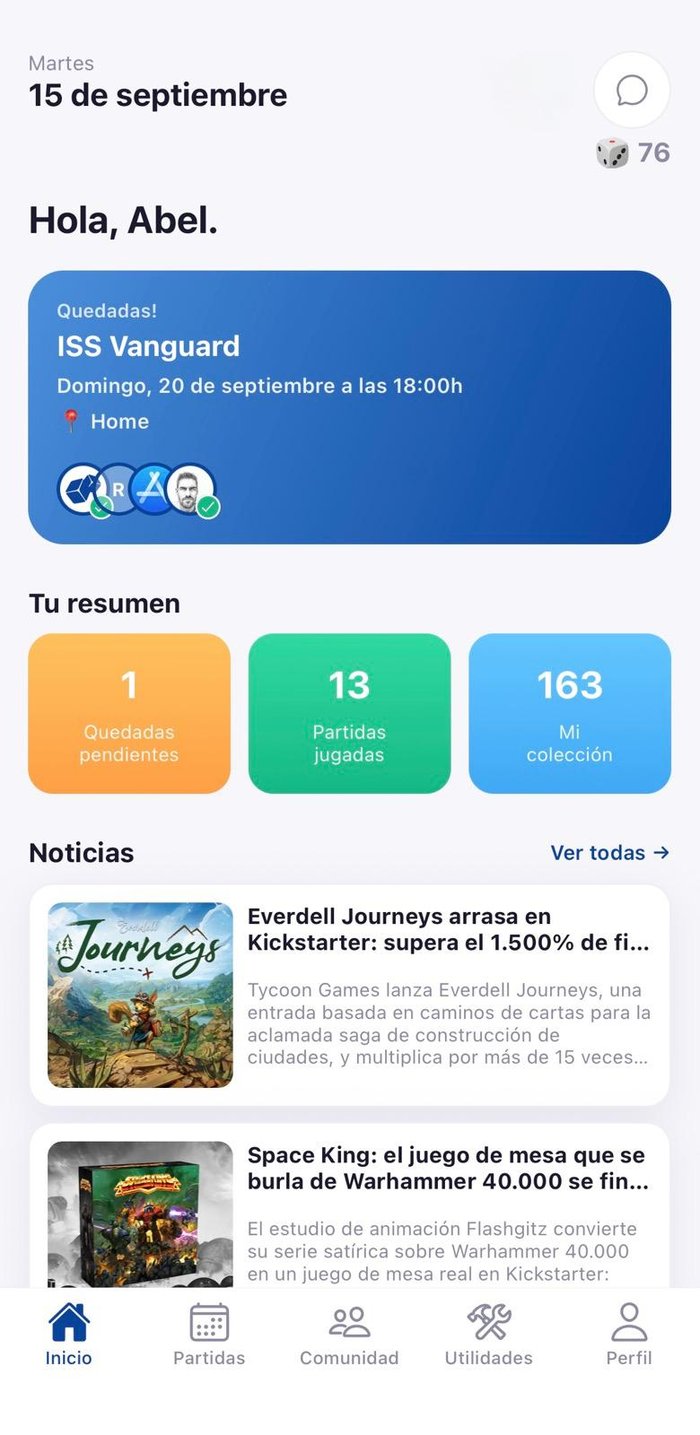 Pantalla de Inicio de QuéDados!